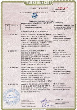 24.03.2019 Ярцево - ЗАО Хиквижн. Приложение к сертификату Взрывазащитные видиокамеры. ТР ТС 020/2011